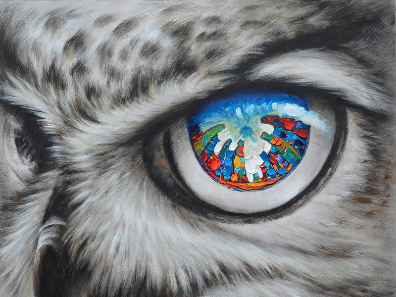 Hawk Eye Wall Art Wildlife Animal Oil Painting