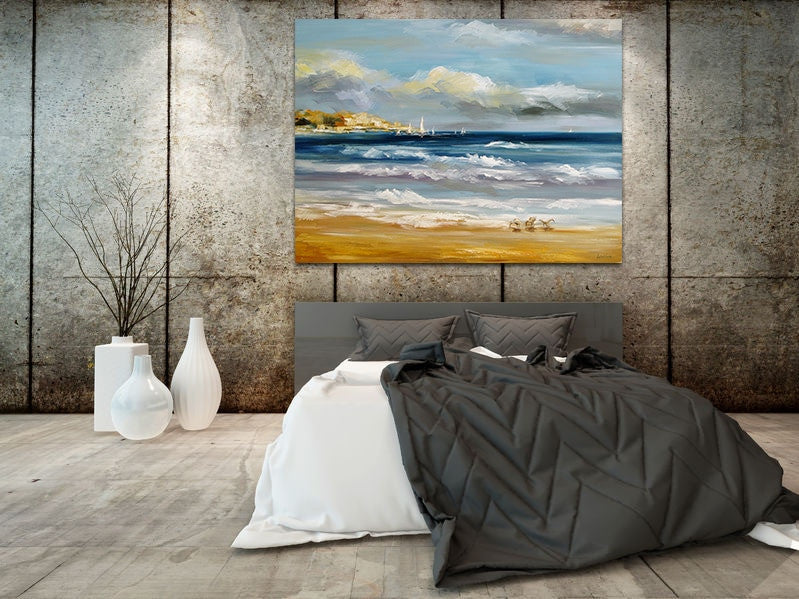 Seaside Wall Art Abstract downtown Oil Painting