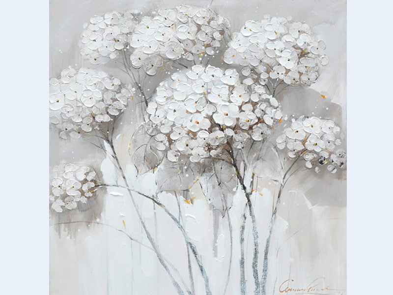 Trees in Bloom Wall Art Neutral Tone Oil Painting