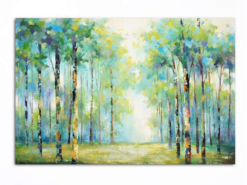 Walk in the Birch Trees Oil Painting