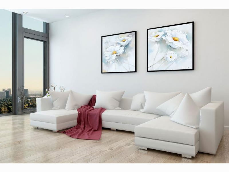 White Flower Handmade Oil Painting On Canvas