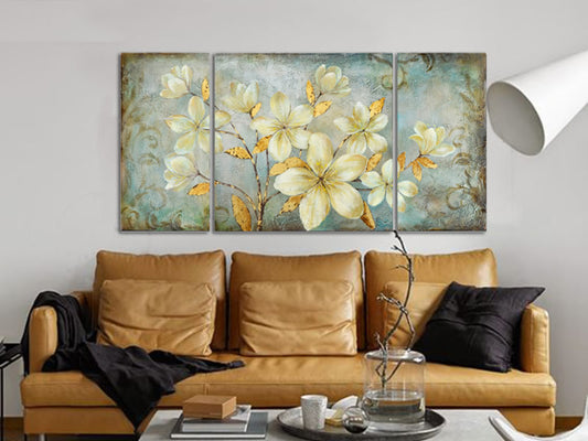 Floral Wall Art Flowers Oil Painting Set
