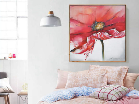 Close-up Red Poppy Flower Art Print